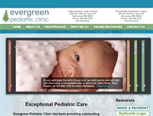 Tablet Screenshot of evergreenpediatrics.com